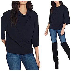 NWT IRO Gathered Neck Blouse in Black